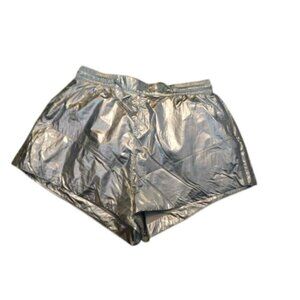 Adidas Size M Medium Ivy Park Silver Metallic Sincher Activewear Shorts